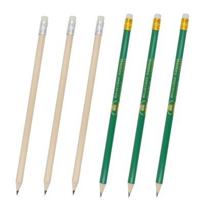 7" 190mm Length Natural Wood Pencil With Eraser,Wood Pencil, Pencil