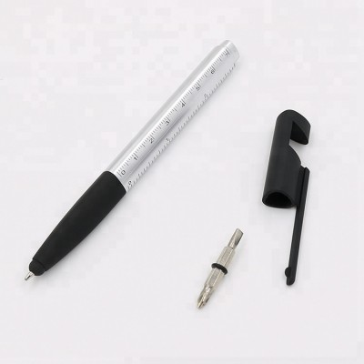 Plastic Promo 5 in 1 Tool Pen  Stylus Touch Pen With Ruler And Screwdriver Pen